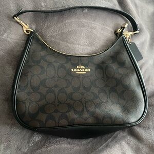 Coach Signature Brown and Black Shoulder Bag